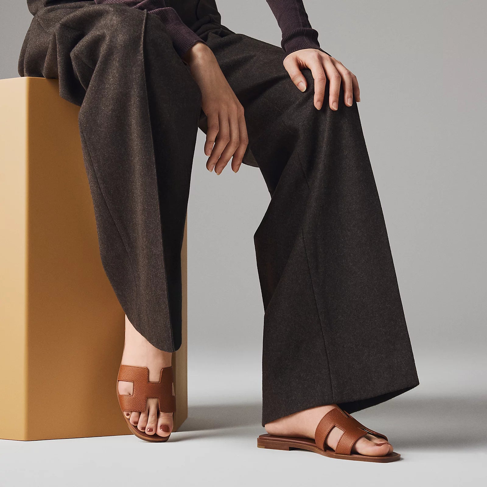 Hermes Oran Sandal in Epsom Calfskin color GOLD