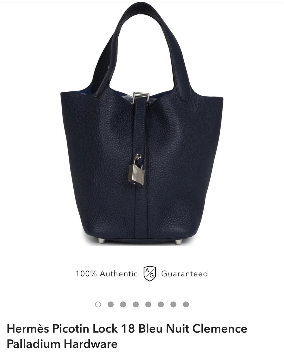 再入荷♪【HERMES】ピコタンPicotin Lock 18 Bag Palladium Bleu Hermès Picotin 18 Clemence Blue de Prusse Palladium Hardware