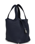 Hermes Picotin 18 Bleu Nuit Clemence Palladium Hardware